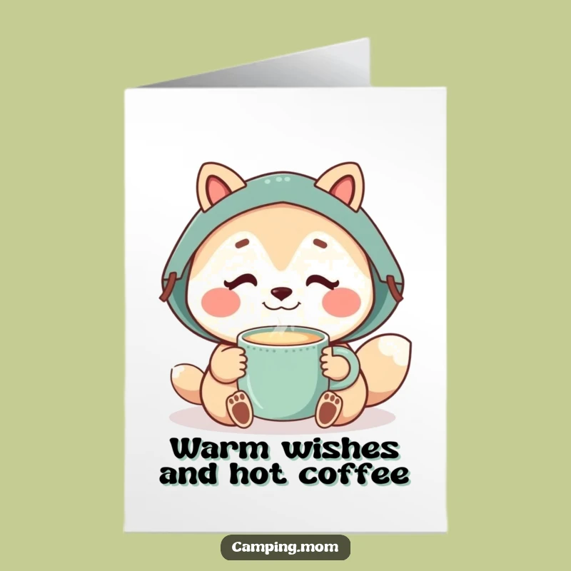 Cozy Camping Mom Birthday Card: Free Printable Hot Drink Humor
