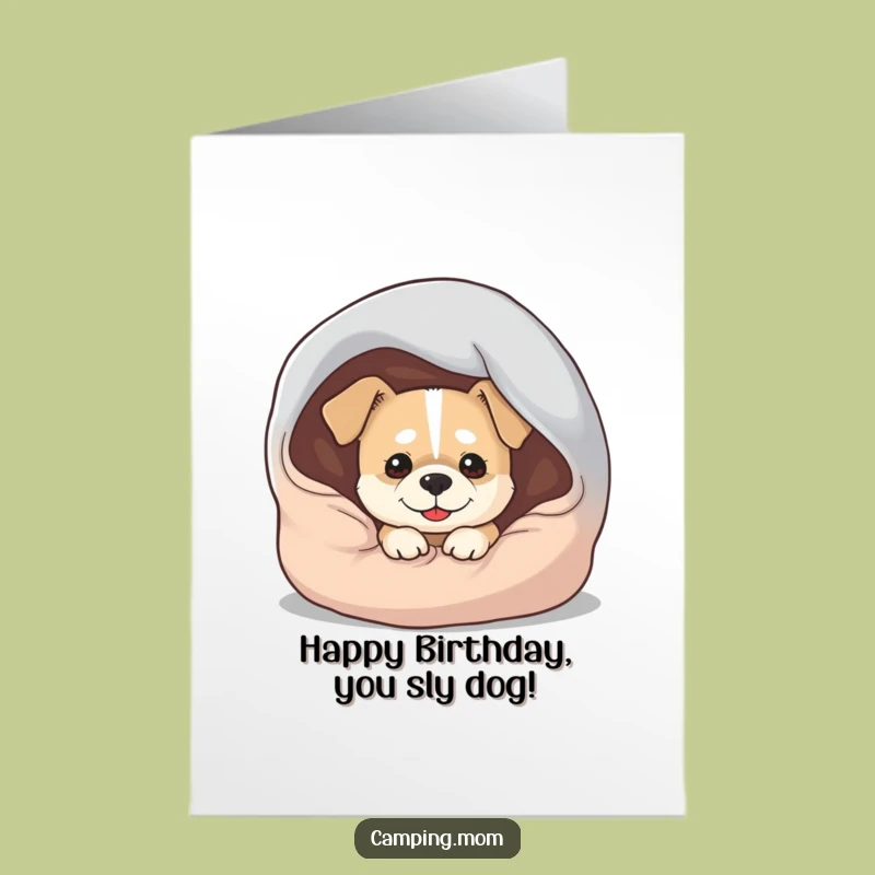 Free Printable Birthday Card: Mischievous Dog Surprise, Hilarious Downloadable Greeting
