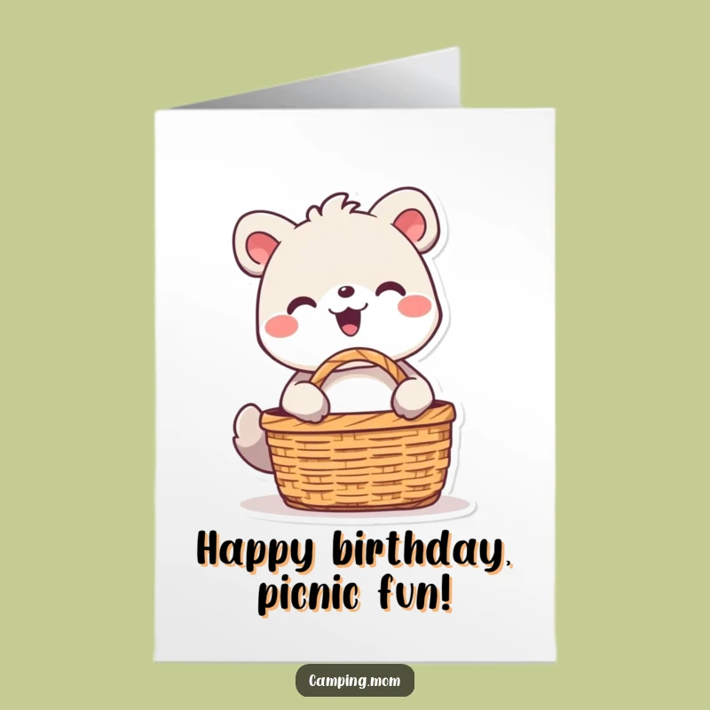 Free Printable Birthday Card: Picnic Animal, Joyful Feast, Funny Downloadable Gift