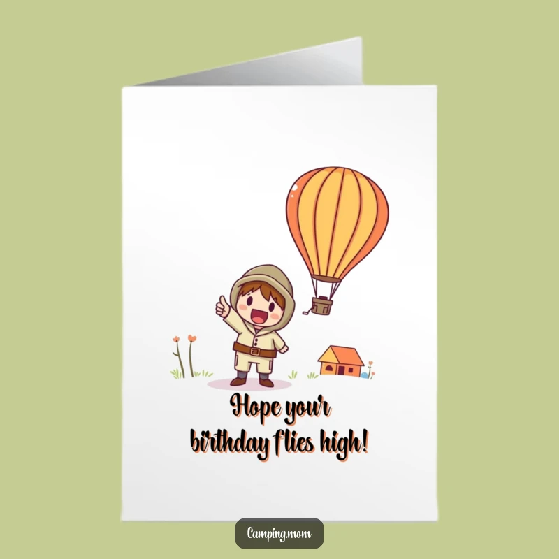 Free Printable Birthday Card: Whimsical Camper Hot Air Balloon Funny