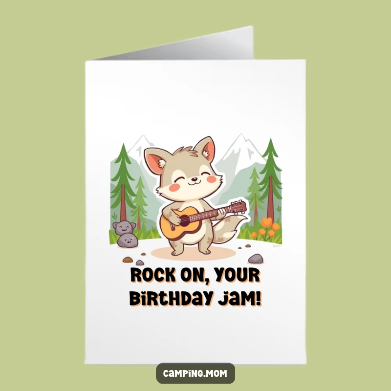 Free Printable Birthday Card: Wild Guitar Animal, Rock On, Funny Downloadable Gift