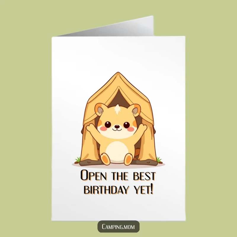 Free Printable Camping Animal Tent Card - Funny Birthday DIY Download