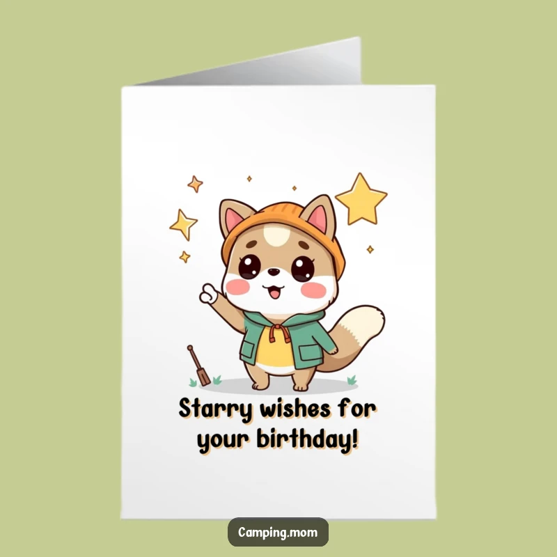 Free Printable Starry Sky Camping Birthday Card - Funny DIY Download