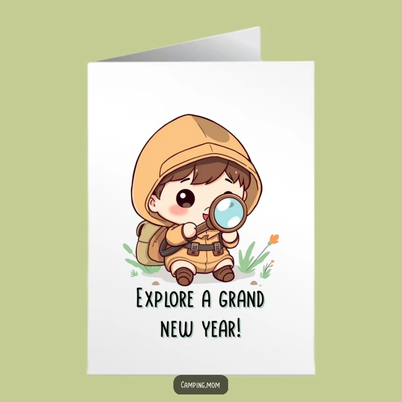 Happy Birthday Explorer! Free Printable Card: Kawaii Camper Investigates!