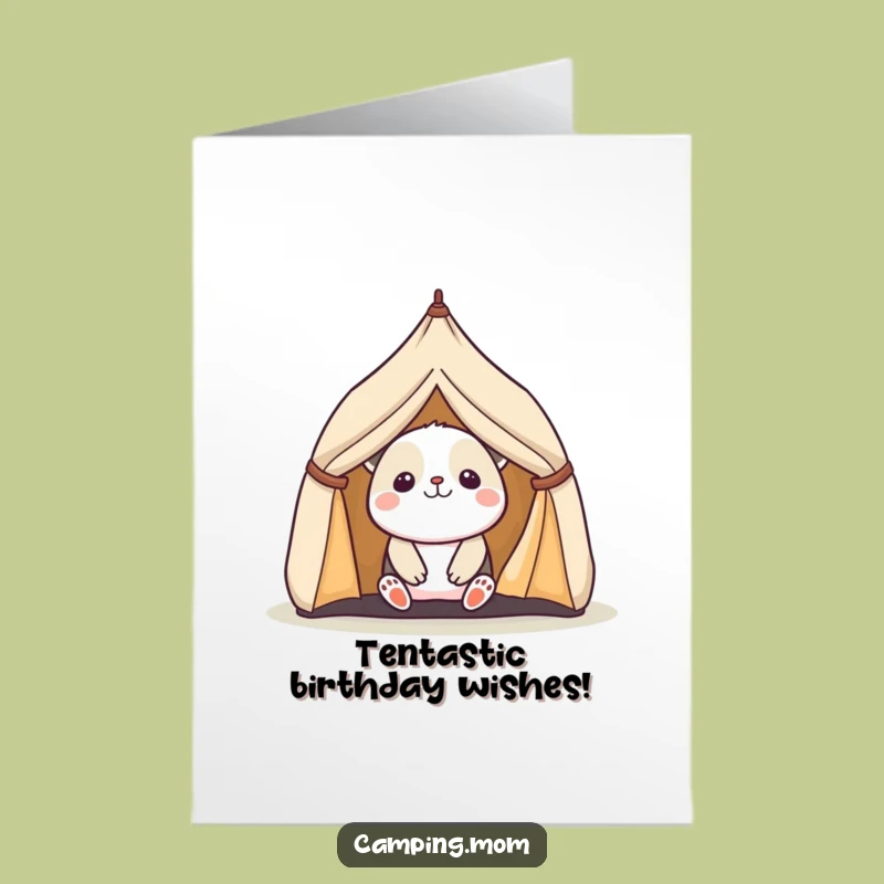 Kawaii Camping Animal Birthday Card: Free Printable Fun for Nature Lovers!