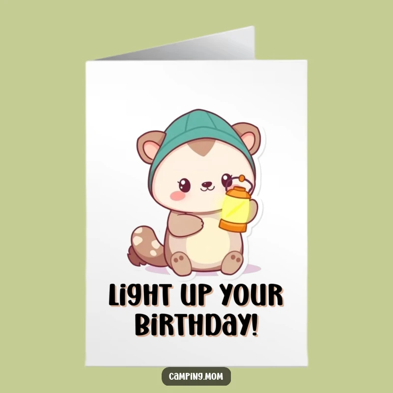 Free Printable Camping Animal Lantern Birthday Card - Funny DIY Download