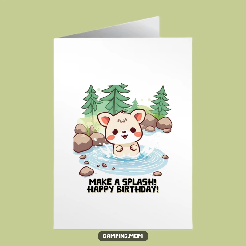 Kawaii Splashy Birthday Card: Free Printable Joyful Fun!