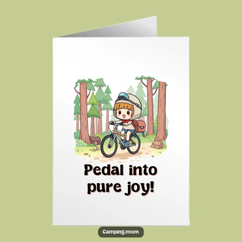 Free Printable Birthday Card: Kawaii Camper Cycles with Joy!