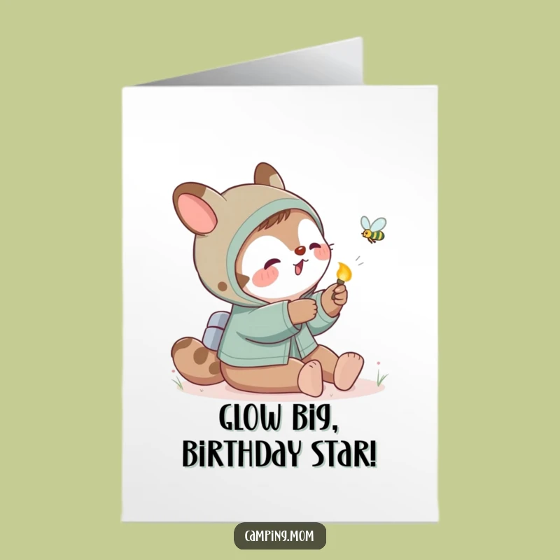 Playful Camping Mom Birthday Card: Firefly Fun Free Printable