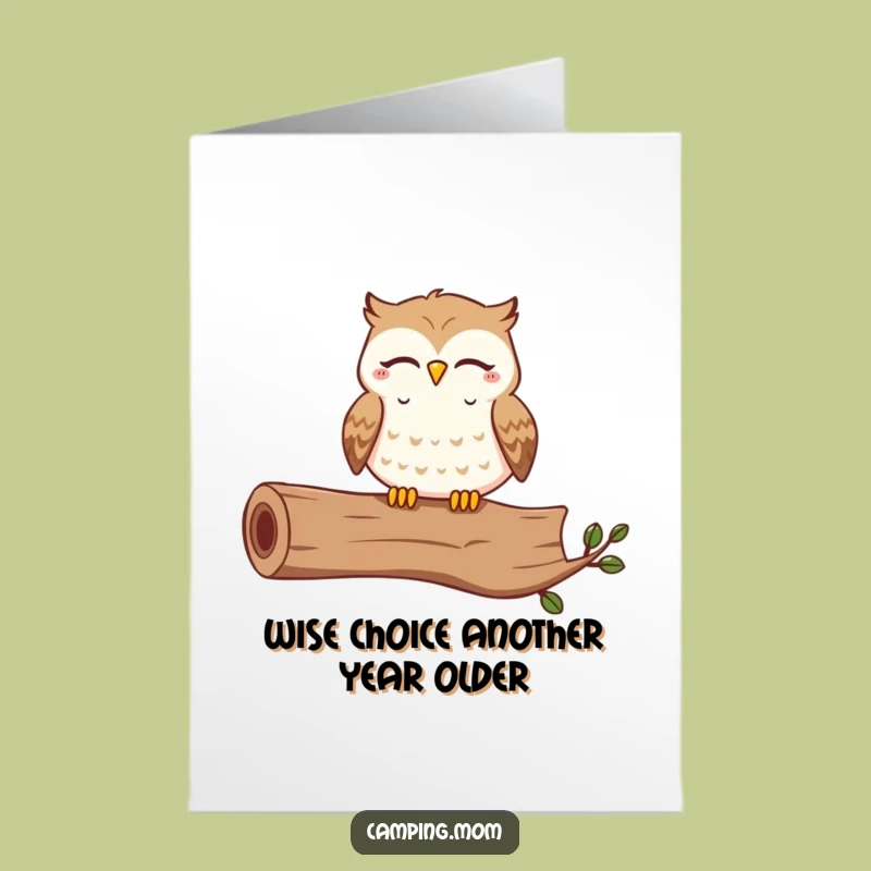 Free Printable Birthday Card: Contented Owl Hooting Joyfully - Funny Downloadable Gift