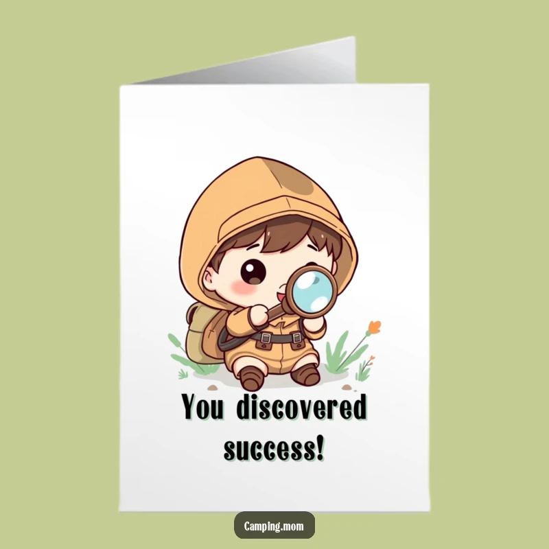 Big Discoveries! Free Printable Congrats Card: Kawaii Camper Uncovers!