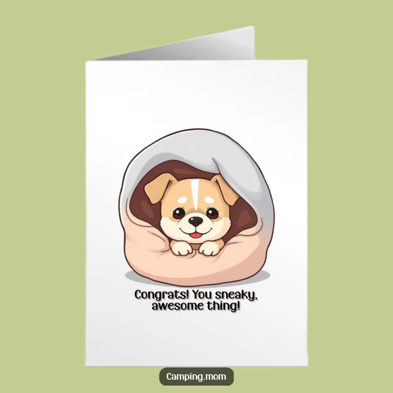 Free Printable Congrats Card: Sneaky Dog Smile, Funny Downloadable Achievement