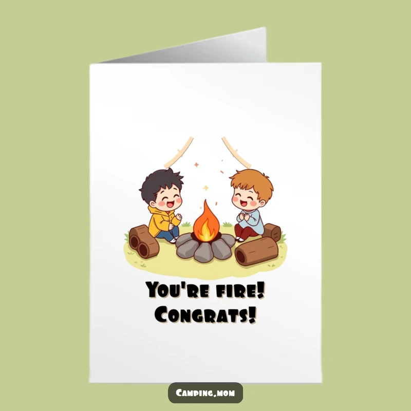 Free Printable Campfire Congratulations Card: Funny Downloadable Gift for Cheerful Moments