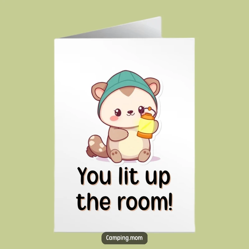 Free Printable Camping Animal Lantern Congrats Card - Funny Downloadable