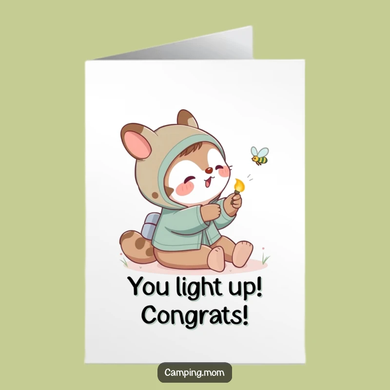 Free Printable Congrats Card: Camping Mom's Firefly Celebration