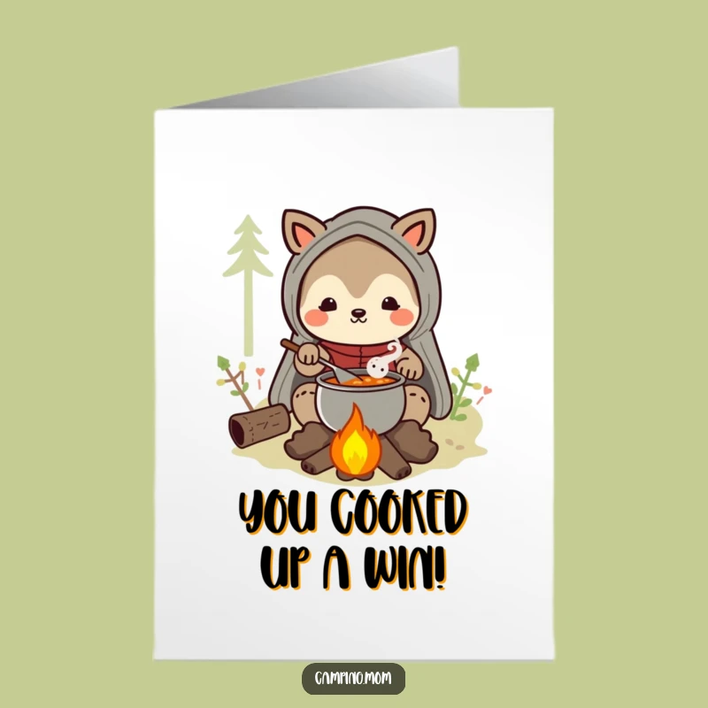 Free Printable Congrats Card: Camping Mom Stew - Warm Wishes Downloadable Message!