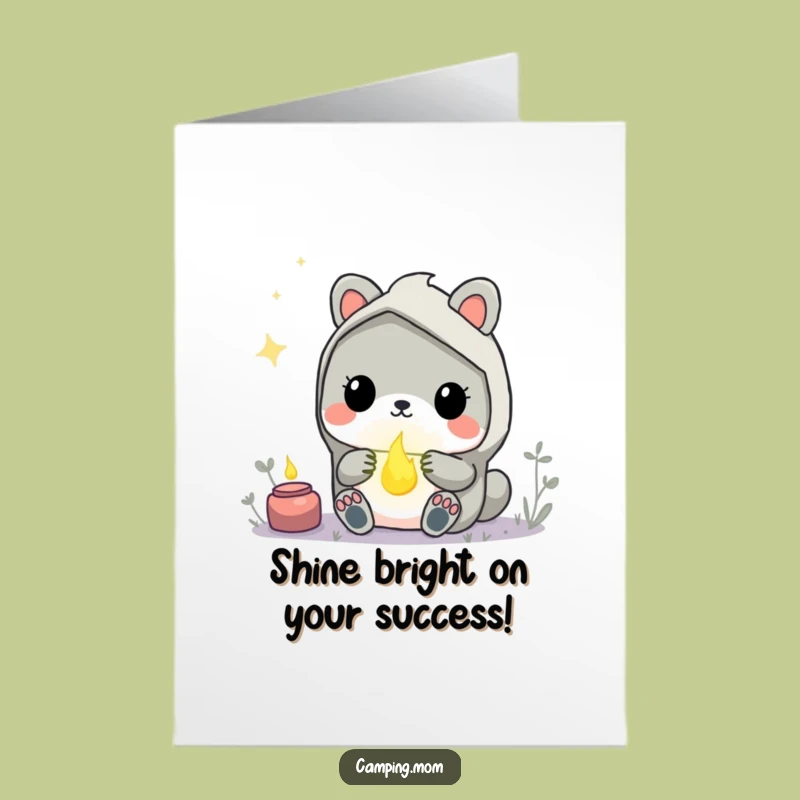 Free Printable Congrats Card: Kawaii Animal Firefly Magic Funny Downloadable Gift