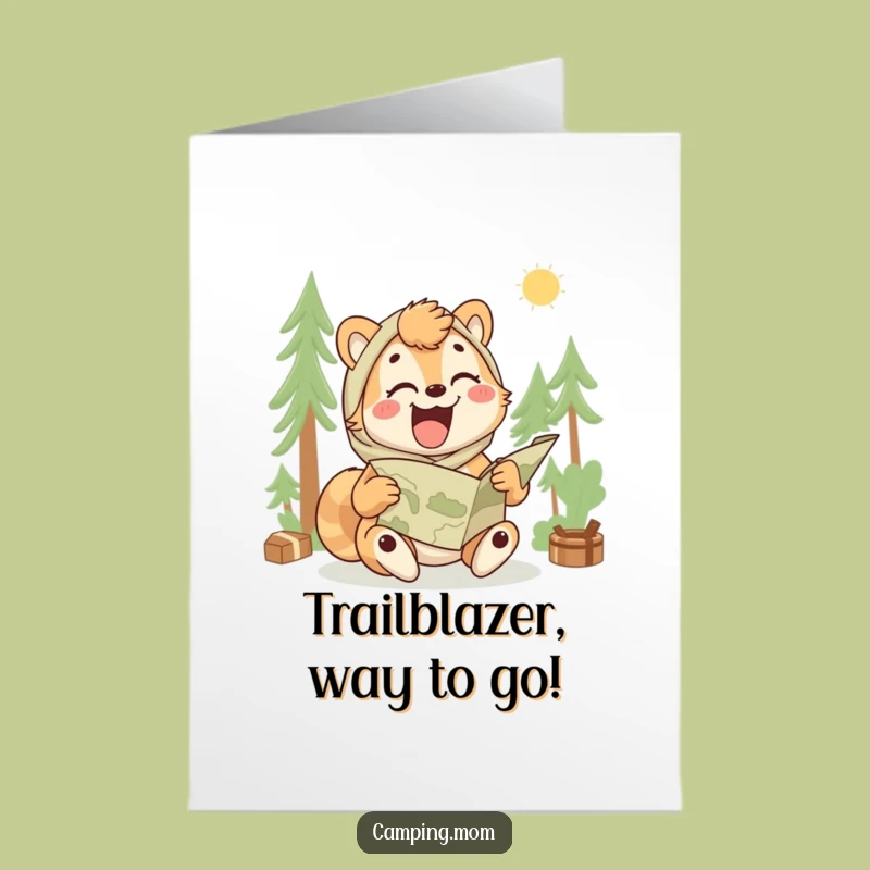 Free Printable Congrats Card: Lost Camping Mom's Map Mishap, Funny DIY Downloadable