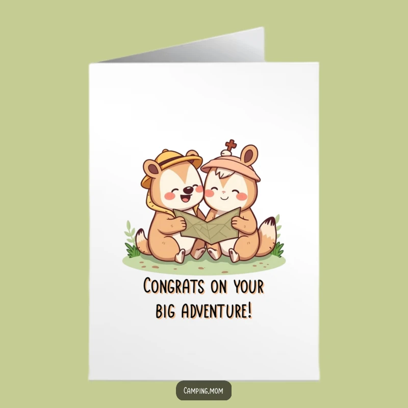 Free Printable Congratulations Card: Kawaii Animal Celebrates Your Journey's Success