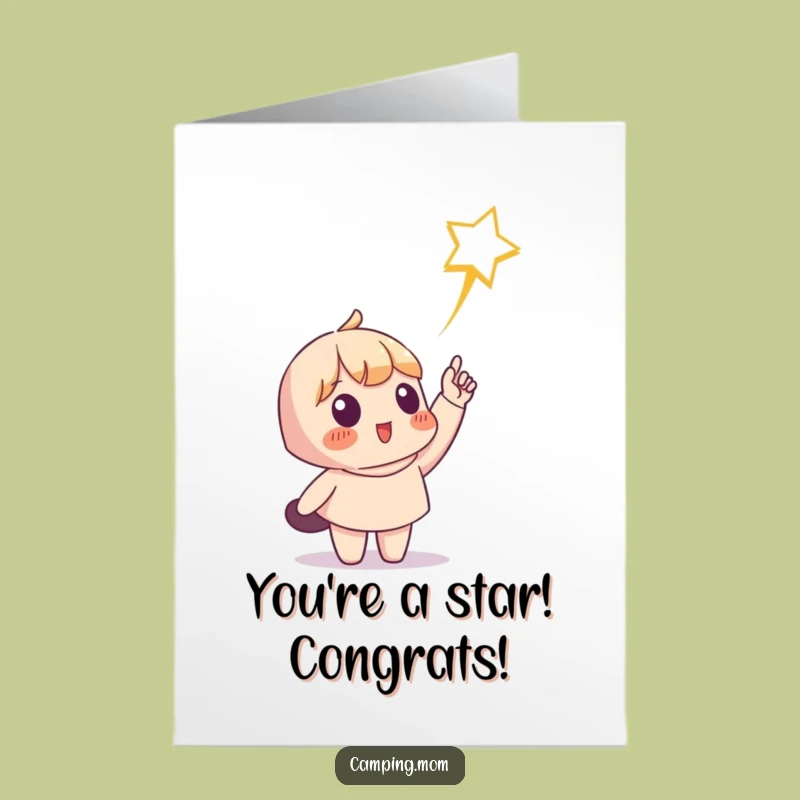 Free Printable Shooting Star Congratulations Card: Funny Downloadable Gift for Bright Futures
