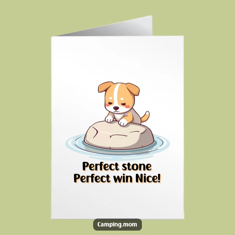 Free Printable Congrats Card: Dog Stone Success, Funny Downloadable Achievement