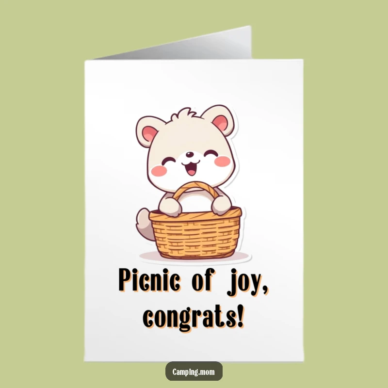 Free Printable Congrats Card: Picnic Animal, Celebratory Feast, Downloadable Gift