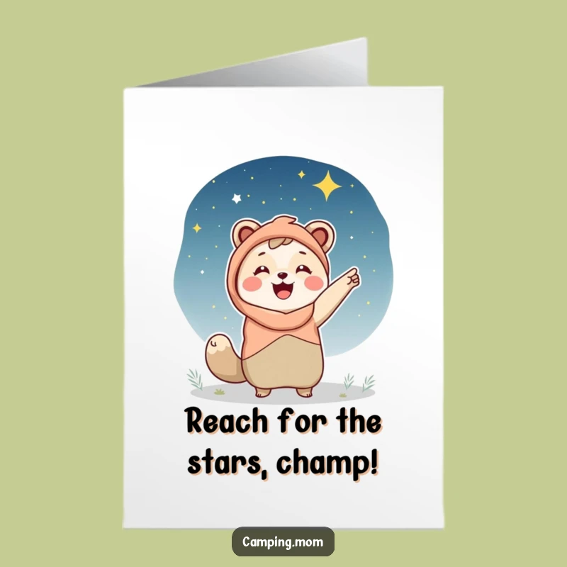 Free Printable Congrats Card: Humorous Camping Mom, Starry Night Achievement