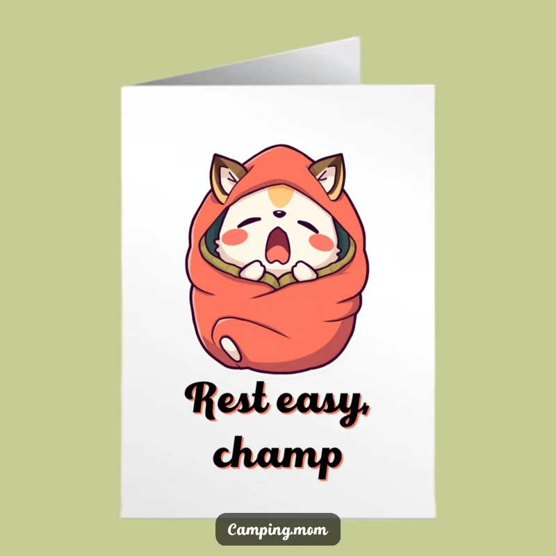 Free Printable Congrats Card: Yawning Animal Sleepy Success Downloadable Humor