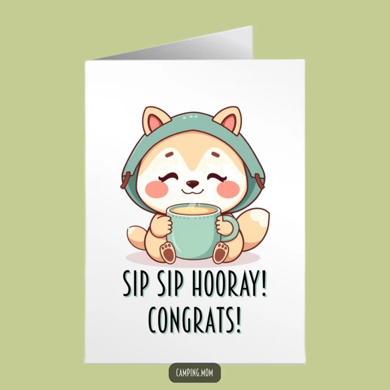 Free Printable Congrats Card: Camping Mom's Cozy Celebration Sip