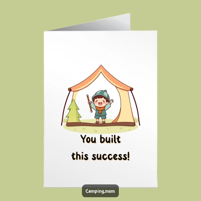 Free Printable Congrats Card: Camping Tent Setup Celebration Funny