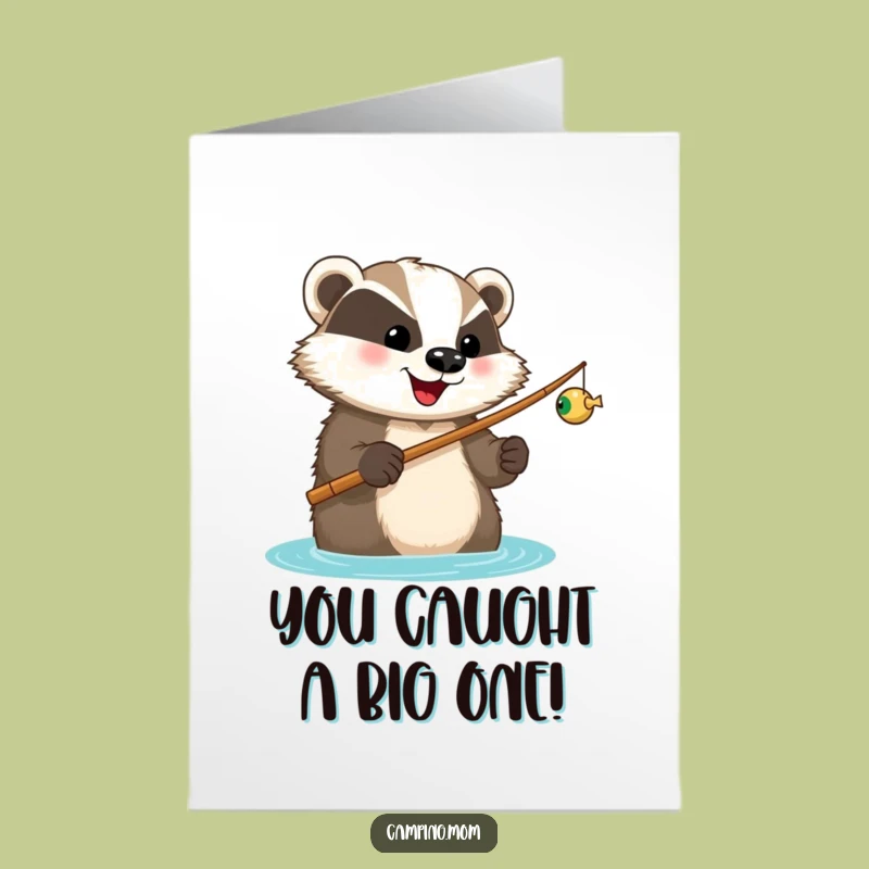 Free Printable Congrats Card: Badger's Big Catch - Funny Downloadable