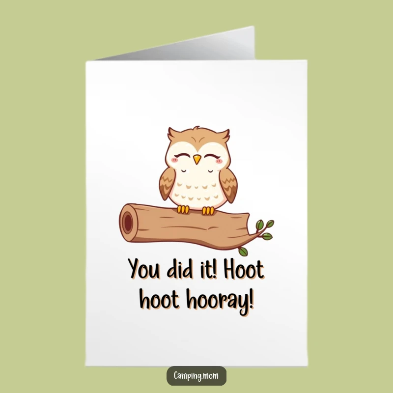 Free Printable Congratulations Card: Happy Owl Hooting Success - Funny Downloadable
