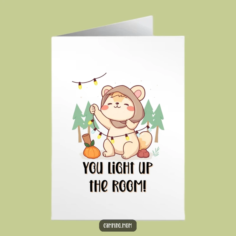 Free Printable Congrats Card: Humorous Camping Mom, Fairy Light Success