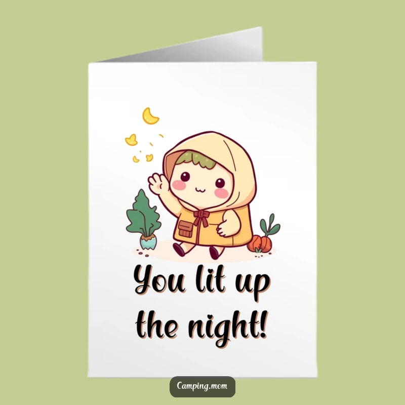 Shine On! Free Printable Congrats Card: Kawaii Camper's Success!