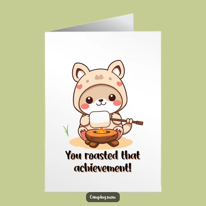 Free Printable Camping Animal Marshmallow Roast Congrats Card - Funny Downloadable