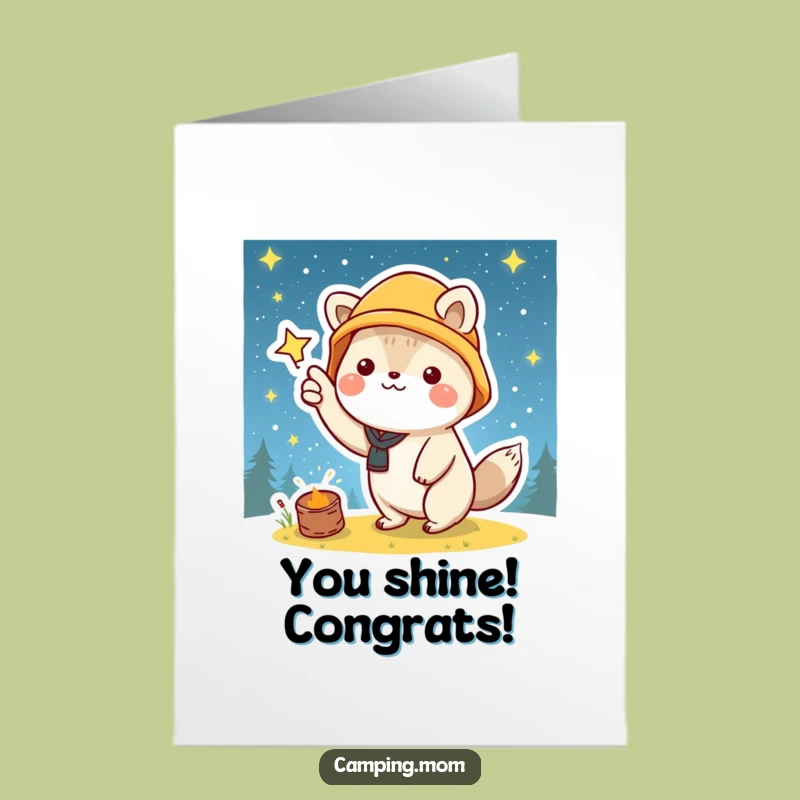 Kawaii Starry Night Congrats Card: Free Printable Achievement Shine!