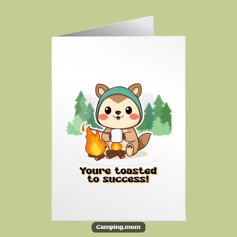 Free Printable Congrats Card: Marshmallow Victory Camping Animal Downloadable