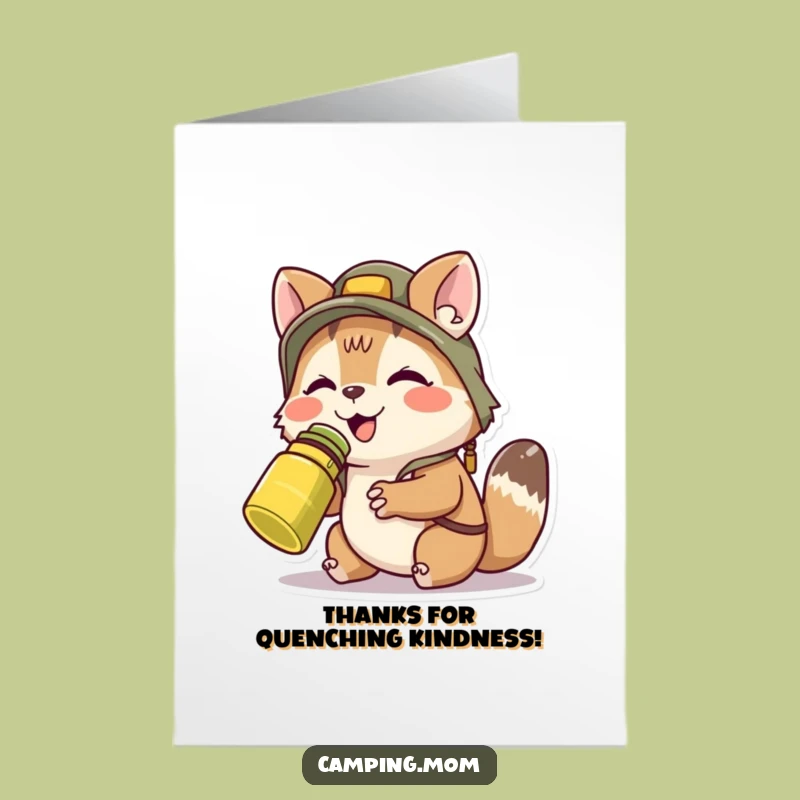 Free Printable Camping Animal Canteen Thank You Card - Funny DIY Gift