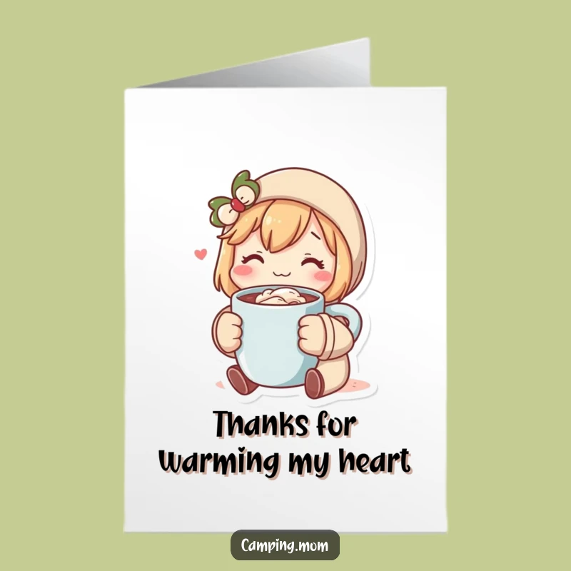 Free Printable Cozy Cocoa Thank You Card: Funny Downloadable Gift for Expressing Gratitude