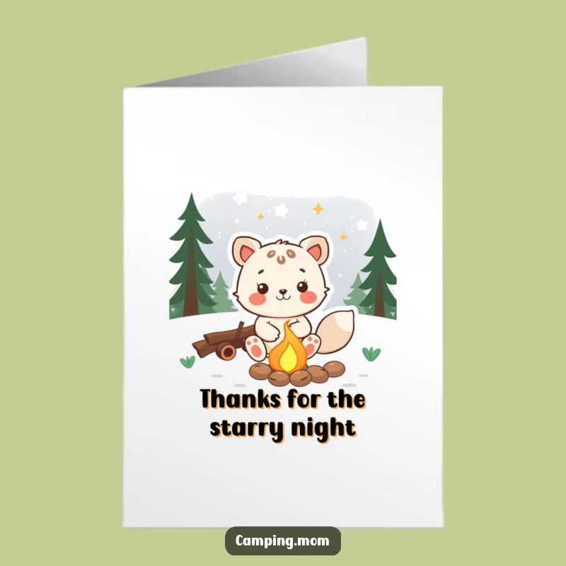 Free Printable Thank You Card: Animal At Campfire - Funny Downloadable Gratitude Gift