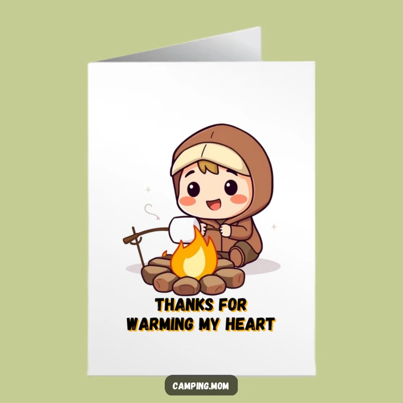 Free Printable Thank You Card: Campfire Marshmallow Gratitude Funny