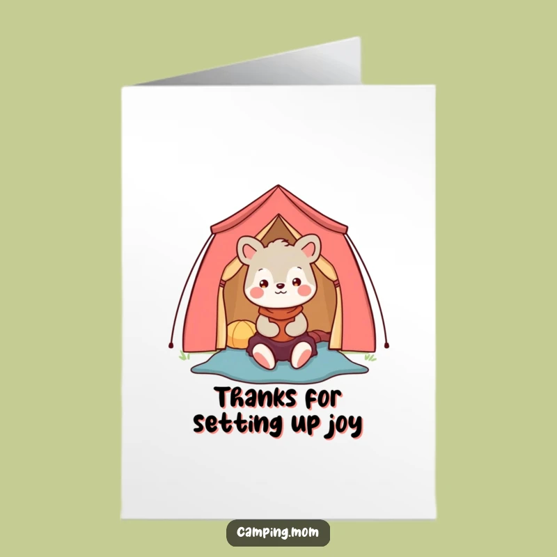 Free Printable Thank You Card: Camping Mom Animal - Grateful for Adventure Downloadable Thanks!