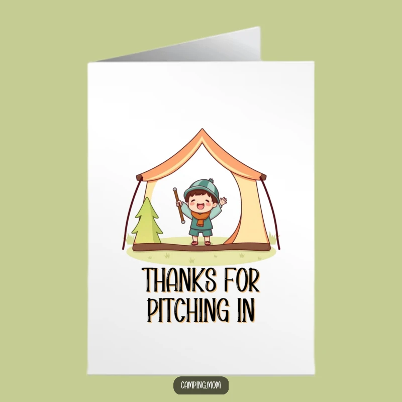 Free Printable Thank You Card: Camping Tent Setup Gratitude Funny