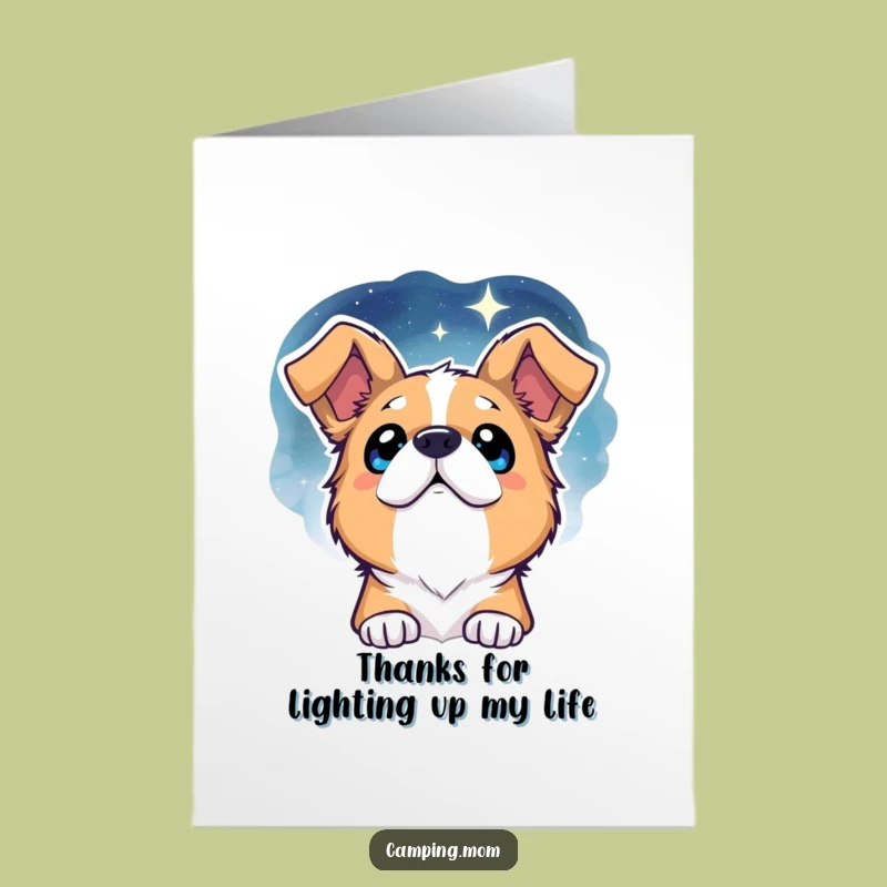 Free Printable Thank You Card: Dog Appreciates Stars, Humorous Downloadable Gratitude