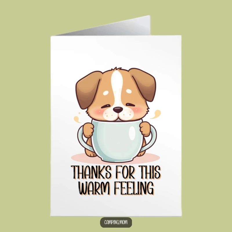 Free Printable Thank You Card: Dog's Cozy Mug Thanks You!