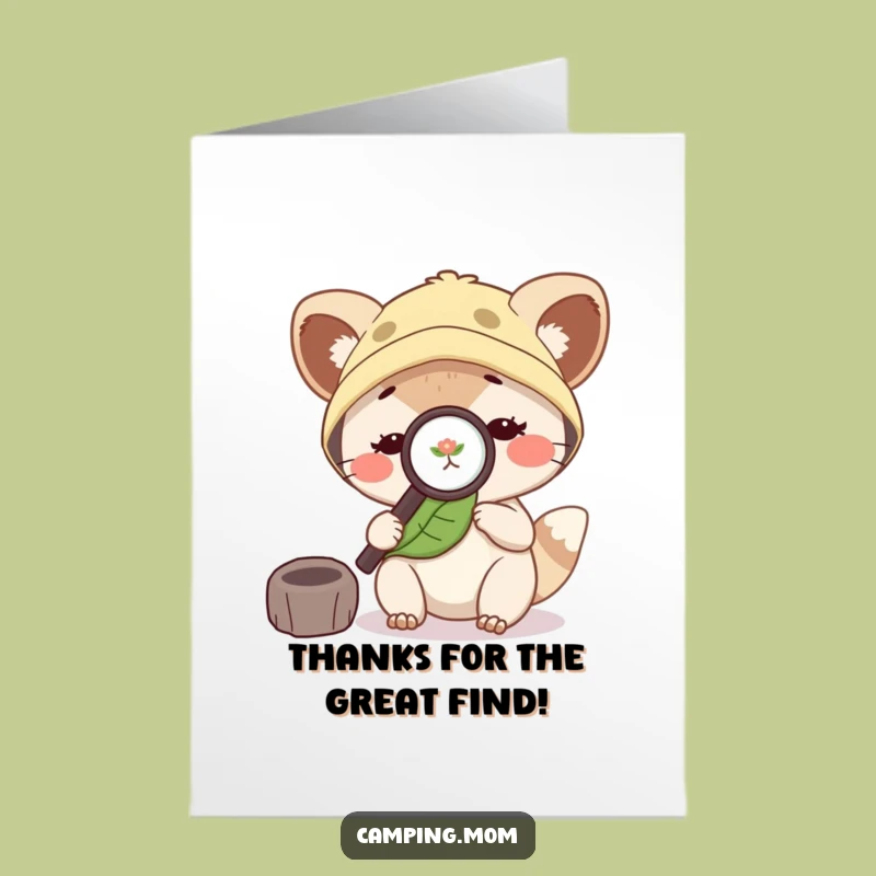 Free Printable Thank You Card: Grateful Camping Mom Animal Leaf Study