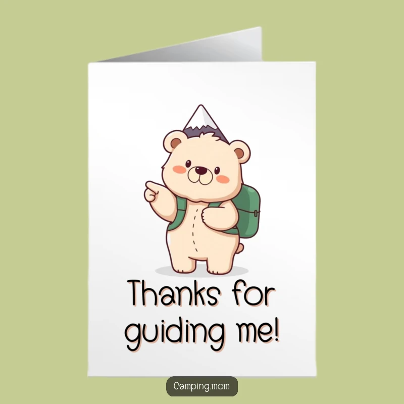 Free Printable Thank You Card: Grateful Mama Bear Hiker Adventure!