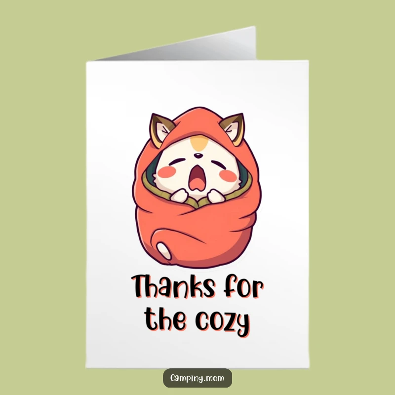 Free Printable Thank You Card: Grateful Yawning Animal Sleepy Downloadable