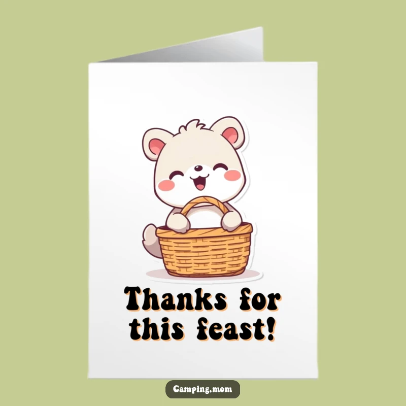 Free Printable Thank You Card: Picnic Animal, Grateful Feast, Downloadable Gift