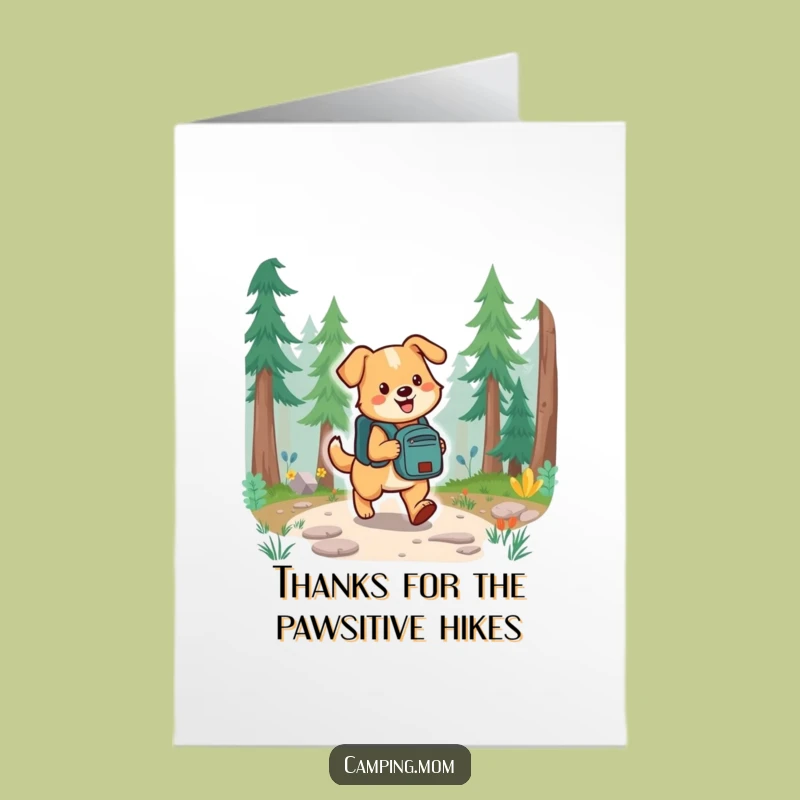 Free Printable Thank You Card: Trail-Blazing Dog Expressing Gratitude